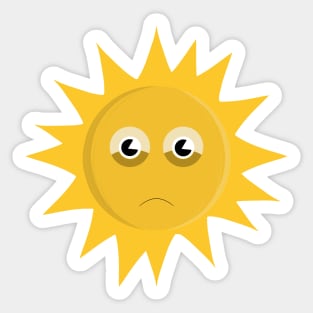 Saddened Sun Sticker